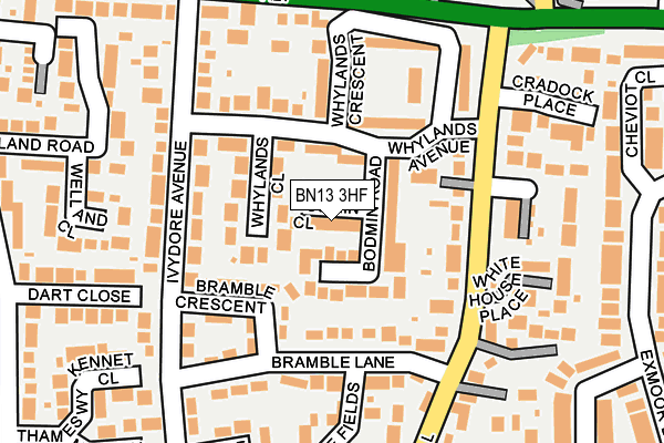 BN13 3HF map - OS OpenMap – Local (Ordnance Survey)