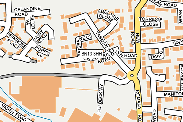BN13 3HH map - OS OpenMap – Local (Ordnance Survey)