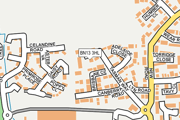 BN13 3HL map - OS OpenMap – Local (Ordnance Survey)