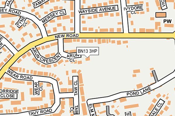 BN13 3HP map - OS OpenMap – Local (Ordnance Survey)