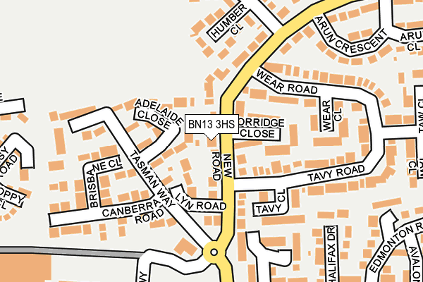 BN13 3HS map - OS OpenMap – Local (Ordnance Survey)