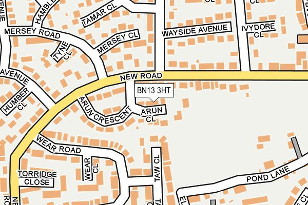 BN13 3HT map - OS OpenMap – Local (Ordnance Survey)