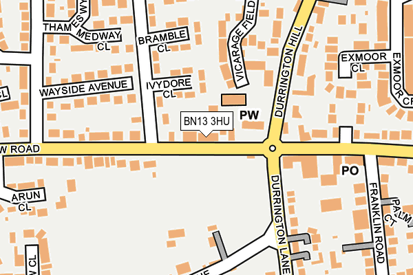 BN13 3HU map - OS OpenMap – Local (Ordnance Survey)
