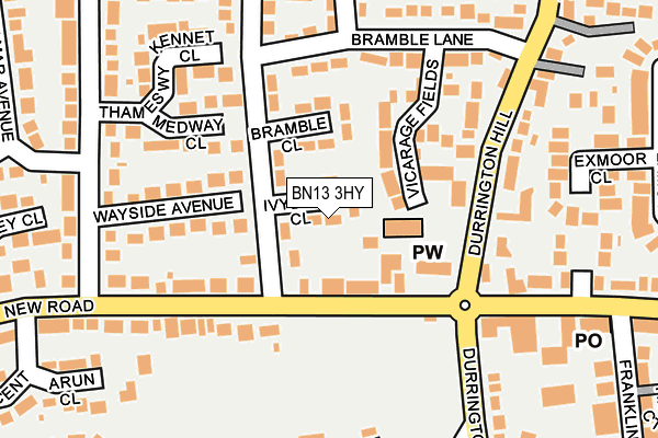 BN13 3HY map - OS OpenMap – Local (Ordnance Survey)