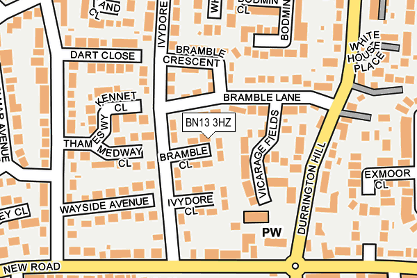 BN13 3HZ map - OS OpenMap – Local (Ordnance Survey)