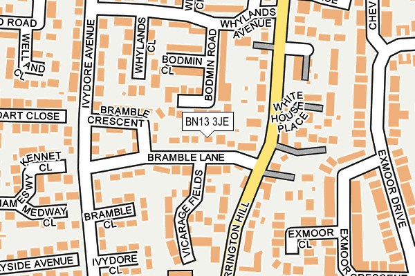 BN13 3JE map - OS OpenMap – Local (Ordnance Survey)