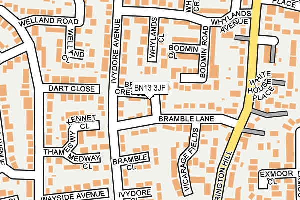 BN13 3JF map - OS OpenMap – Local (Ordnance Survey)