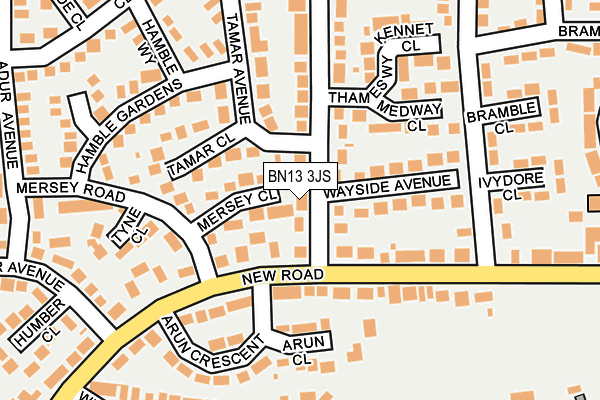 BN13 3JS map - OS OpenMap – Local (Ordnance Survey)