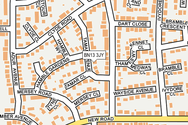 BN13 3JY map - OS OpenMap – Local (Ordnance Survey)