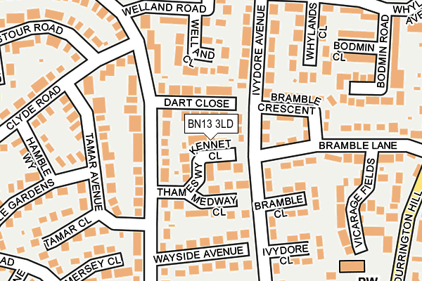 BN13 3LD map - OS OpenMap – Local (Ordnance Survey)