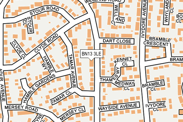 BN13 3LE map - OS OpenMap – Local (Ordnance Survey)