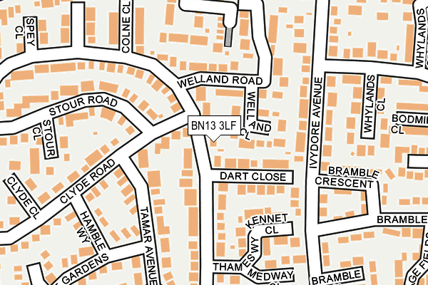 BN13 3LF map - OS OpenMap – Local (Ordnance Survey)