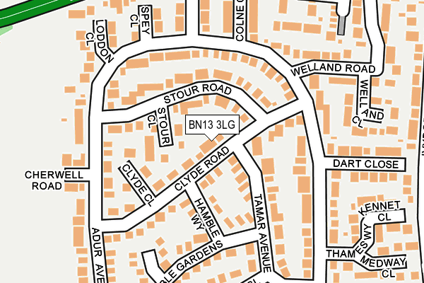 BN13 3LG map - OS OpenMap – Local (Ordnance Survey)