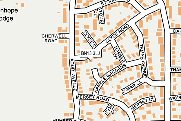 BN13 3LJ map - OS OpenMap – Local (Ordnance Survey)