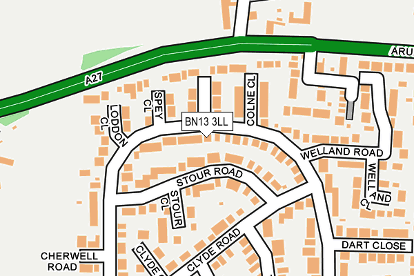 BN13 3LL map - OS OpenMap – Local (Ordnance Survey)