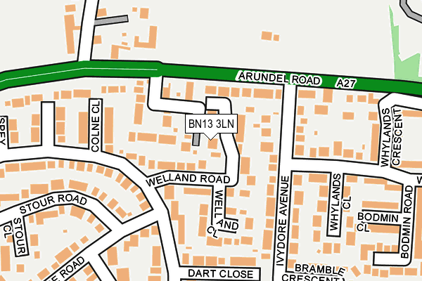 BN13 3LN map - OS OpenMap – Local (Ordnance Survey)