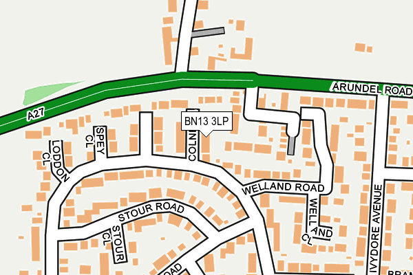 BN13 3LP map - OS OpenMap – Local (Ordnance Survey)