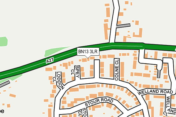 BN13 3LR map - OS OpenMap – Local (Ordnance Survey)
