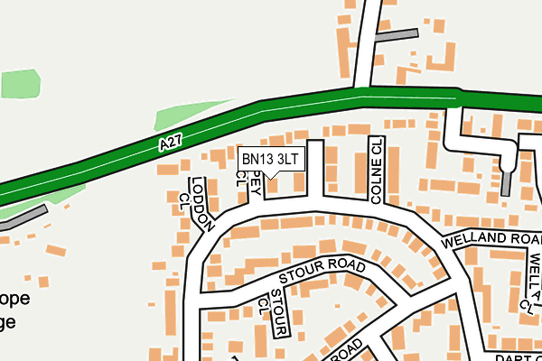 BN13 3LT map - OS OpenMap – Local (Ordnance Survey)