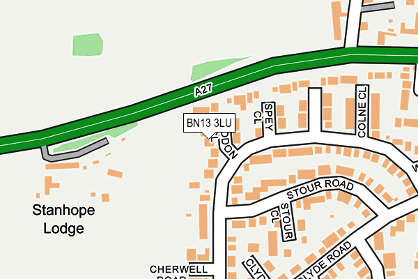 BN13 3LU map - OS OpenMap – Local (Ordnance Survey)