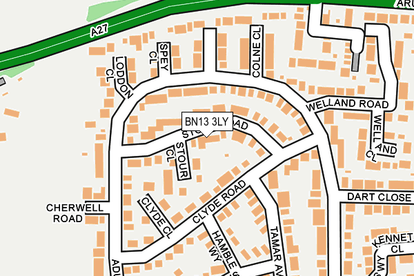 BN13 3LY map - OS OpenMap – Local (Ordnance Survey)