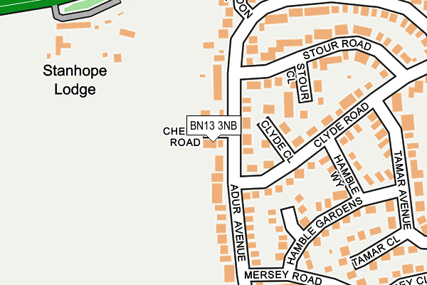 BN13 3NB map - OS OpenMap – Local (Ordnance Survey)