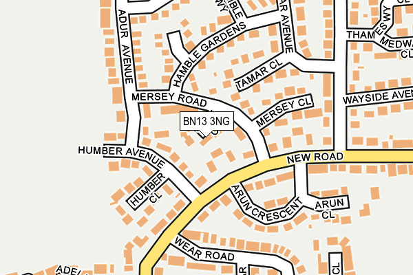 BN13 3NG map - OS OpenMap – Local (Ordnance Survey)