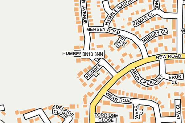 BN13 3NN map - OS OpenMap – Local (Ordnance Survey)