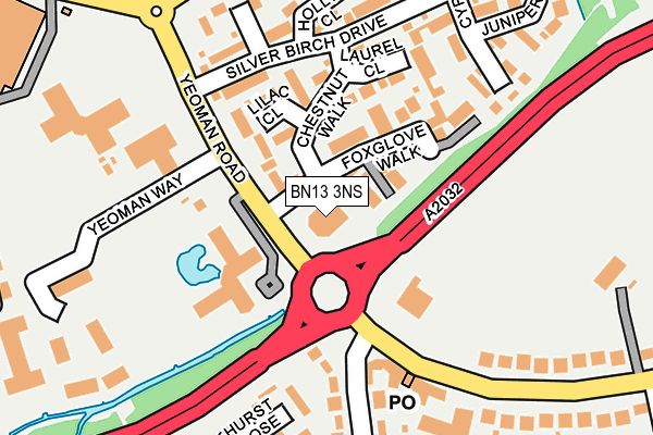 BN13 3NS map - OS OpenMap – Local (Ordnance Survey)
