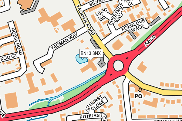 BN13 3NX map - OS OpenMap – Local (Ordnance Survey)