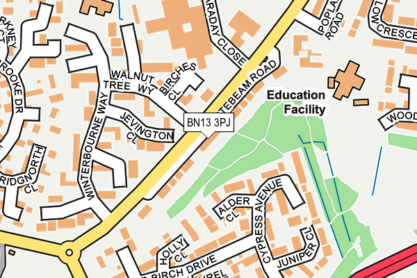 BN13 3PJ map - OS OpenMap – Local (Ordnance Survey)