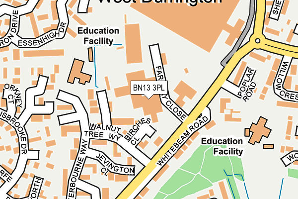 BN13 3PL map - OS OpenMap – Local (Ordnance Survey)