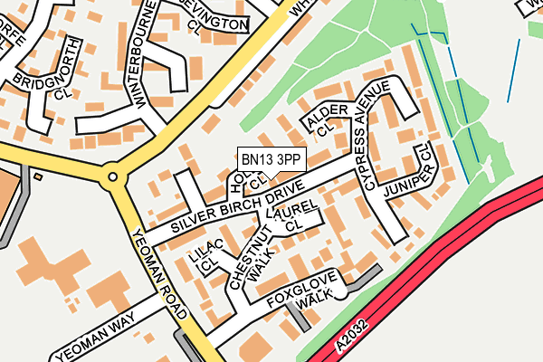 BN13 3PP map - OS OpenMap – Local (Ordnance Survey)