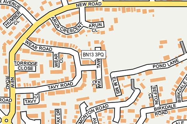BN13 3PQ map - OS OpenMap – Local (Ordnance Survey)