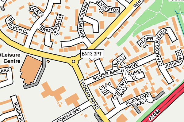 BN13 3PT map - OS OpenMap – Local (Ordnance Survey)