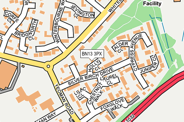 BN13 3PX map - OS OpenMap – Local (Ordnance Survey)