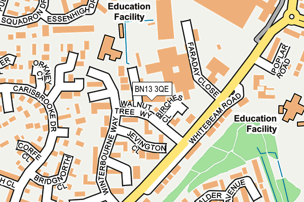 BN13 3QE map - OS OpenMap – Local (Ordnance Survey)