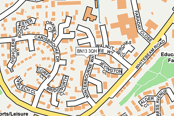 BN13 3QH map - OS OpenMap – Local (Ordnance Survey)
