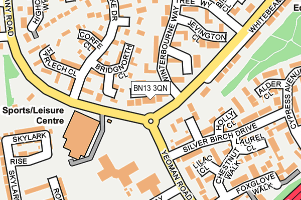 BN13 3QN map - OS OpenMap – Local (Ordnance Survey)