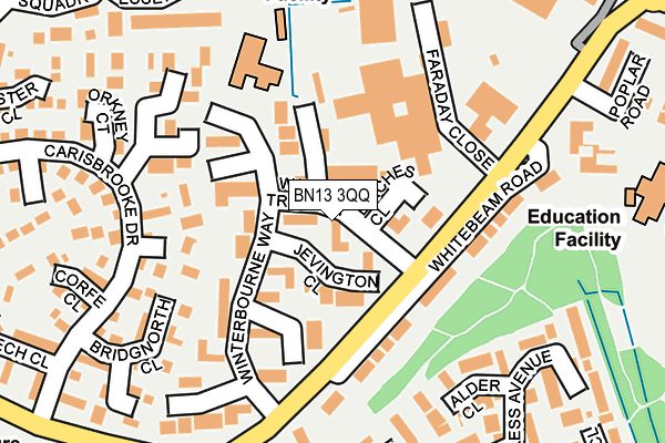 BN13 3QQ map - OS OpenMap – Local (Ordnance Survey)