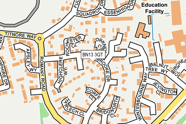 BN13 3QT map - OS OpenMap – Local (Ordnance Survey)