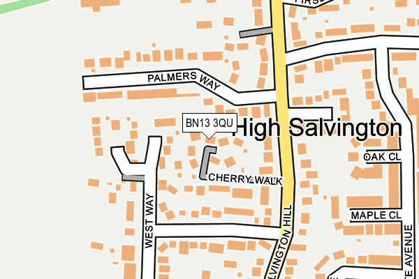 BN13 3QU map - OS OpenMap – Local (Ordnance Survey)