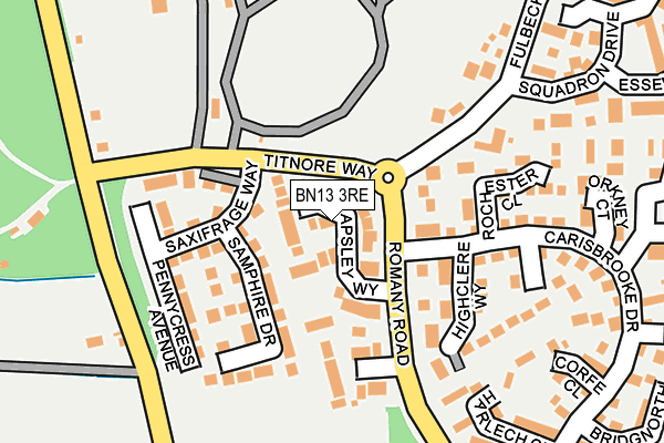 BN13 3RE map - OS OpenMap – Local (Ordnance Survey)