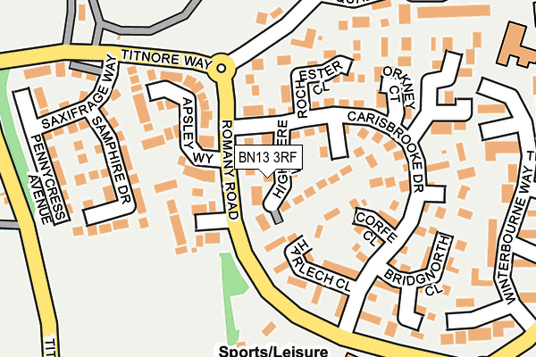 BN13 3RF map - OS OpenMap – Local (Ordnance Survey)