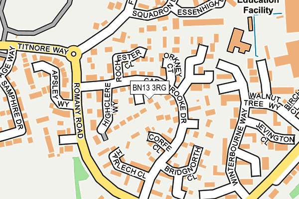 BN13 3RG map - OS OpenMap – Local (Ordnance Survey)