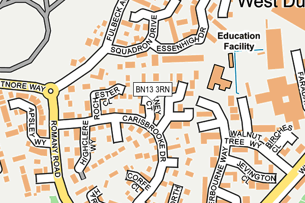 BN13 3RN map - OS OpenMap – Local (Ordnance Survey)