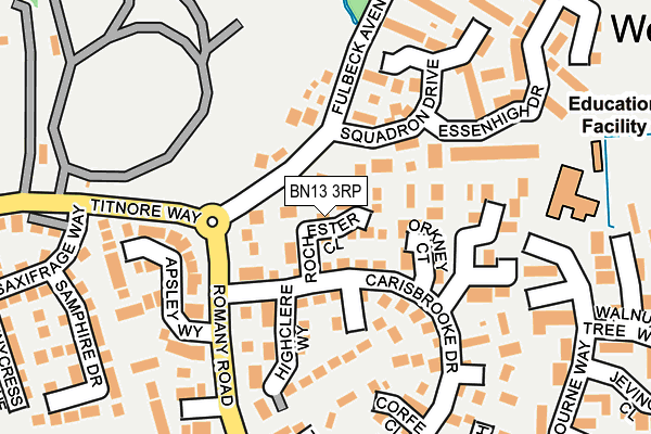 BN13 3RP map - OS OpenMap – Local (Ordnance Survey)