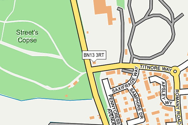 BN13 3RT map - OS OpenMap – Local (Ordnance Survey)