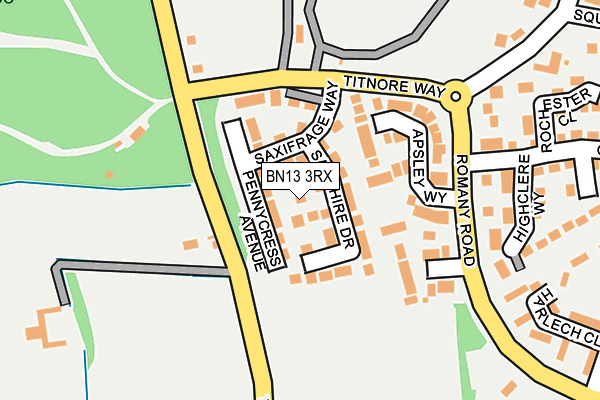 BN13 3RX map - OS OpenMap – Local (Ordnance Survey)