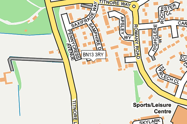 BN13 3RY map - OS OpenMap – Local (Ordnance Survey)
